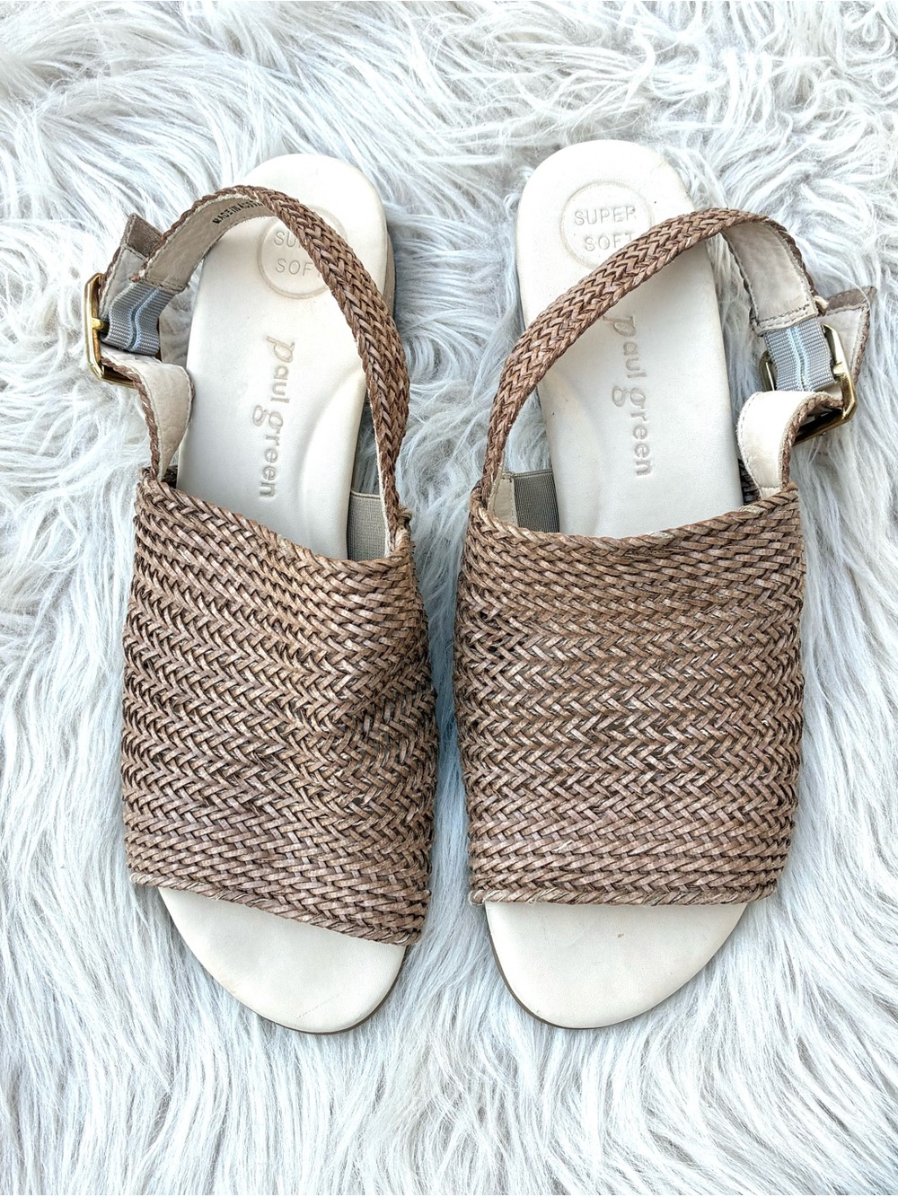 Paul Green NWOT Helena Woven Slingback Low Heel Sandals Sz 10 - Picture 4 of 9